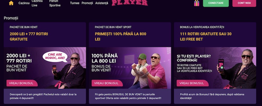 Player Casino pagina bonus